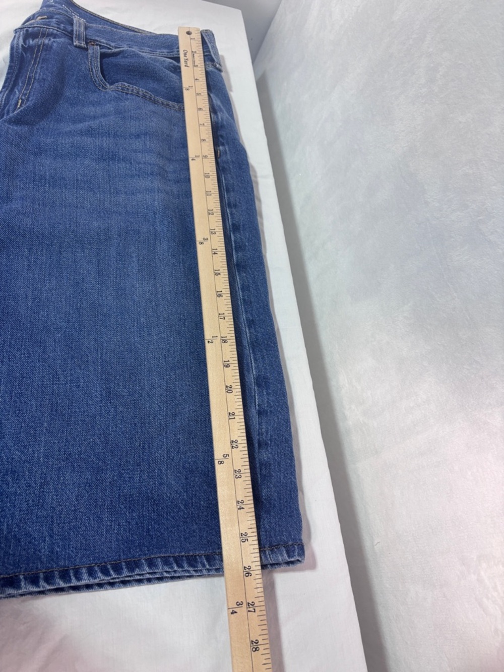 Old Navy Mid-Rise Baggy Wide-Leg Culotte Blue Denim Jeans Size Petite 12 NEW - Picture 14 of 14